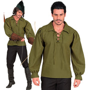 Op deze afbeelding zie je een Kostuums, van het merk Widmann. Groen Shirt Middeleeuwse Boogschieter Man