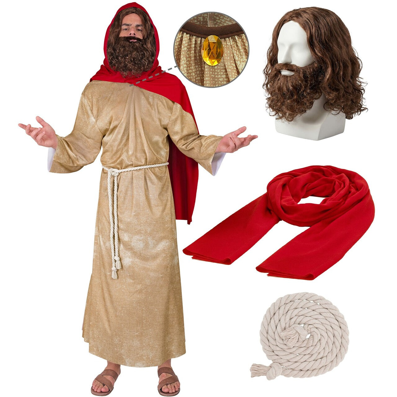 Op deze afbeelding zie je een Kostuums, van het merk Widmann. Herder Messias Man Kostuum