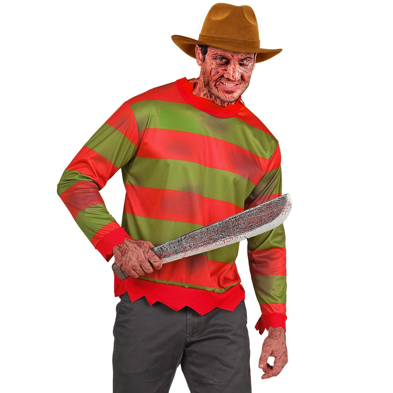 Op deze afbeelding zie je een Kostuums, van het merk Widmann. Freddy Fright Shirt Man