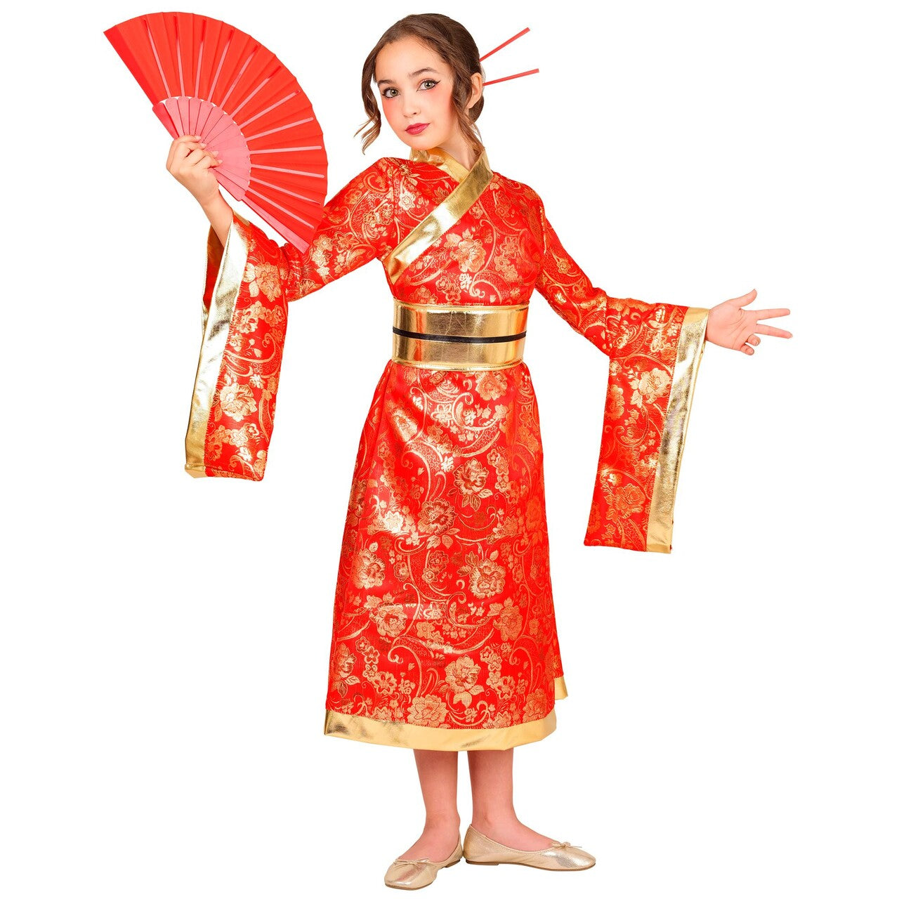 Op deze afbeelding zie je een Kostuums, van het merk Widmann. Kim Kimono Meisje Kostuum