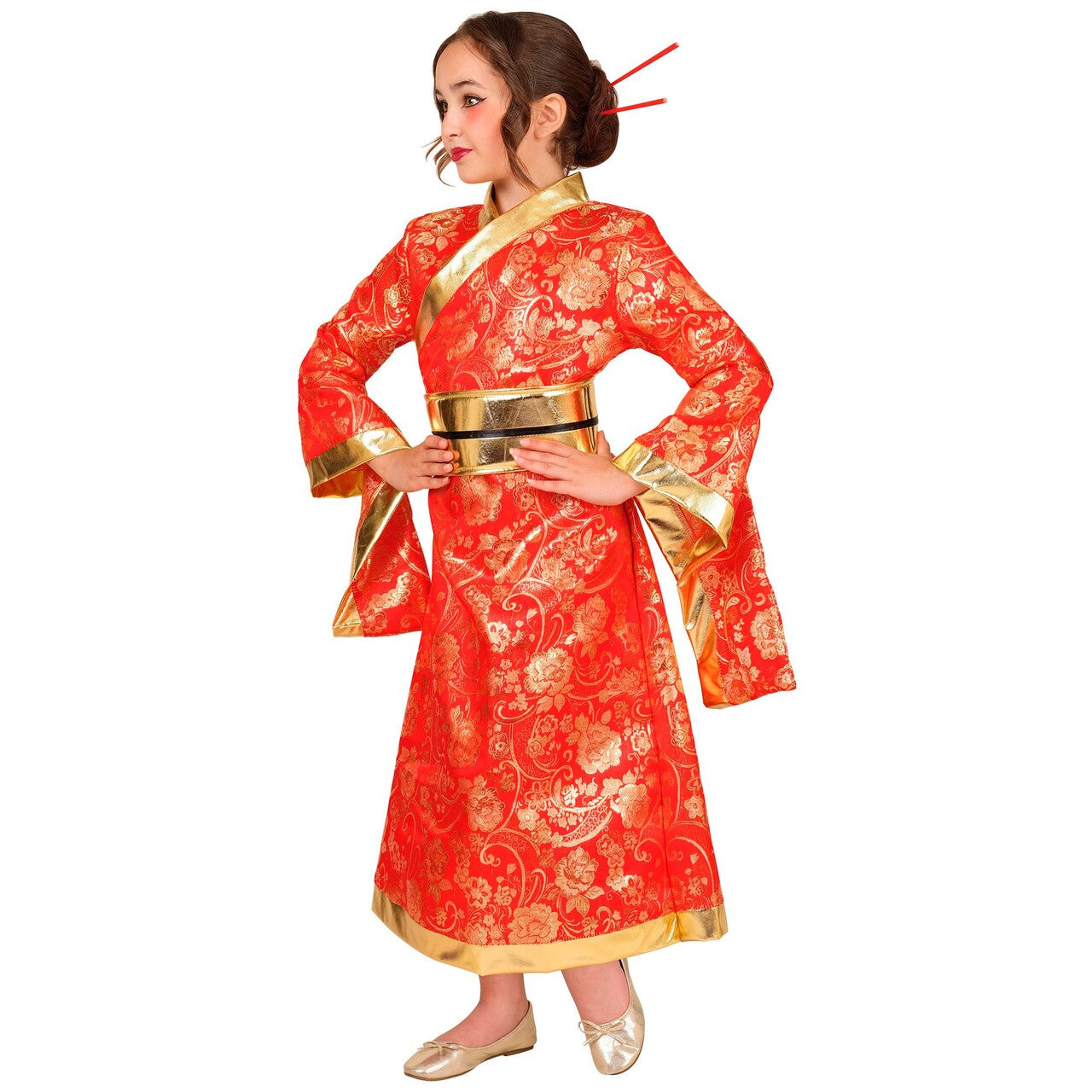 Op deze afbeelding zie je een Kostuums, van het merk Widmann. Kim Kimono Meisje Kostuum