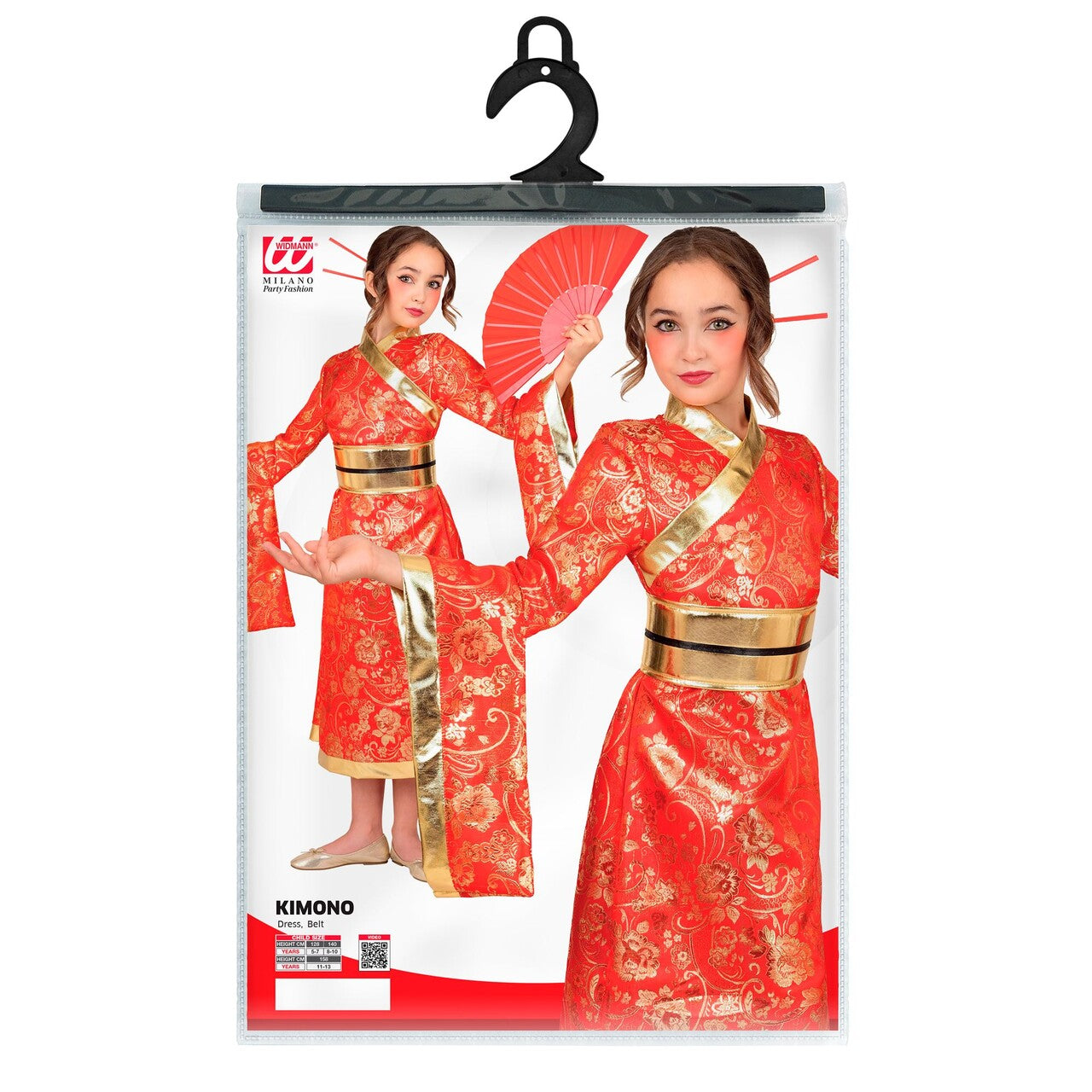 Op deze afbeelding zie je een Kostuums, van het merk Widmann. Kim Kimono Meisje Kostuum