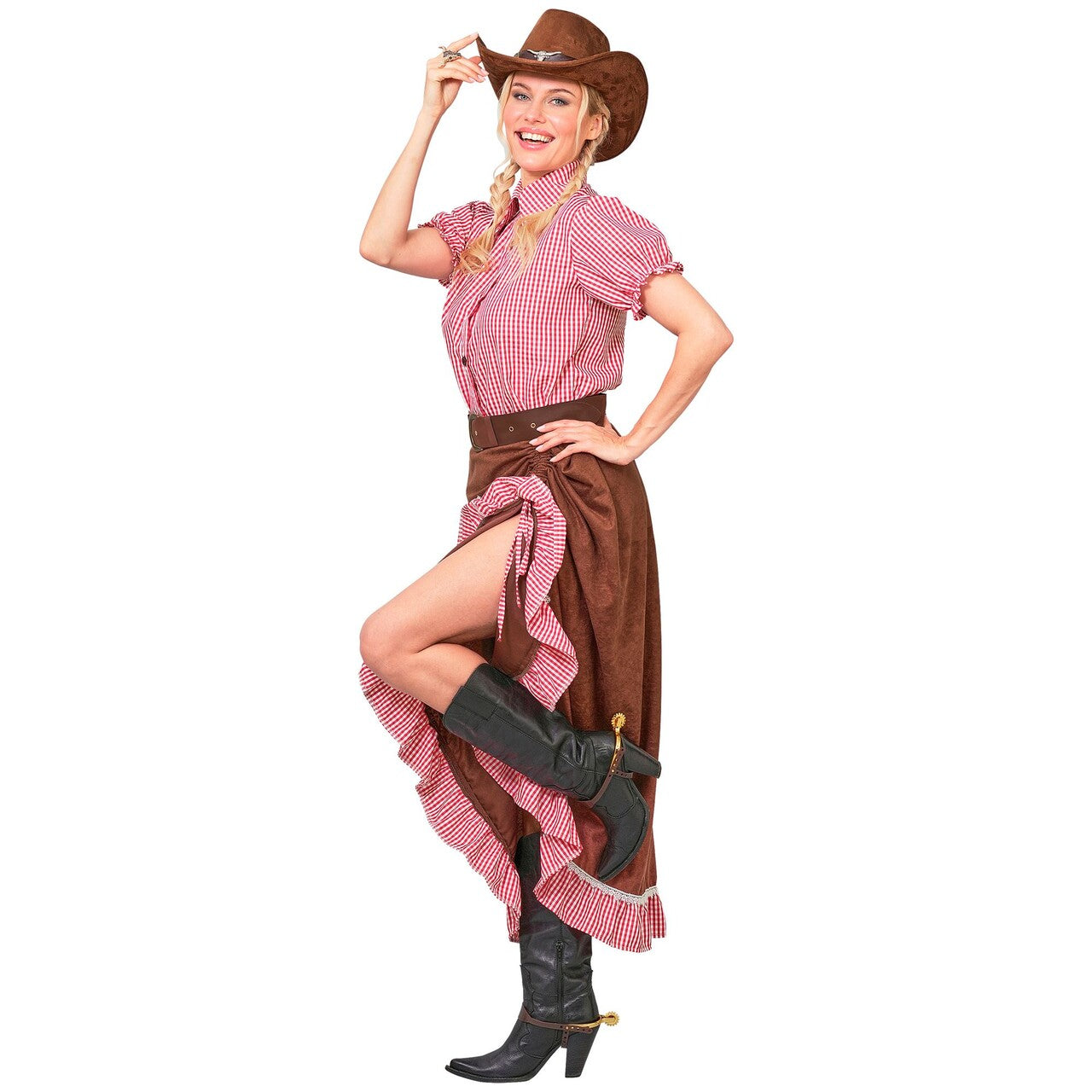 Op deze afbeelding zie je een Kostuums, van het merk Widmann. Saloon Girl Betsy Vrouw Kostuum