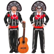 Op deze afbeelding zie je een Kostuums, van het merk Widmann. Mexicaanse Musica De Los Muertos Mariachi Jongen Kostuum