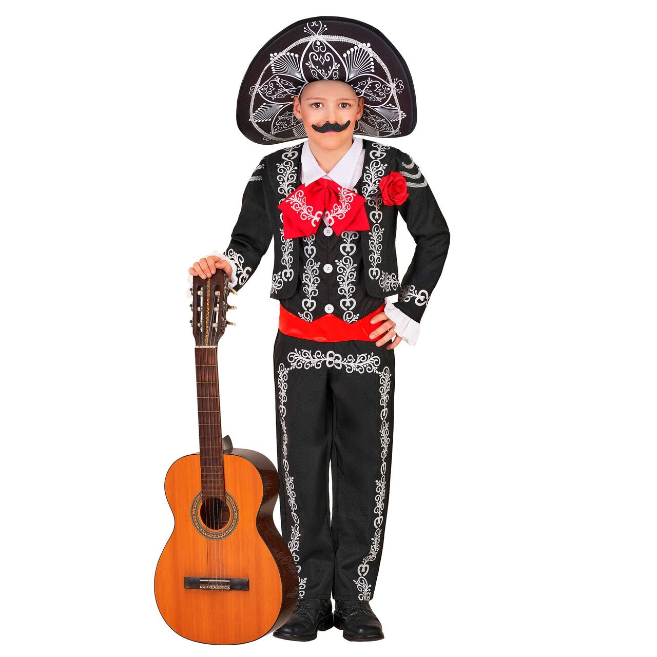 Op deze afbeelding zie je een Kostuums, van het merk Widmann. Mexicaanse Musica De Los Muertos Mariachi Jongen Kostuum