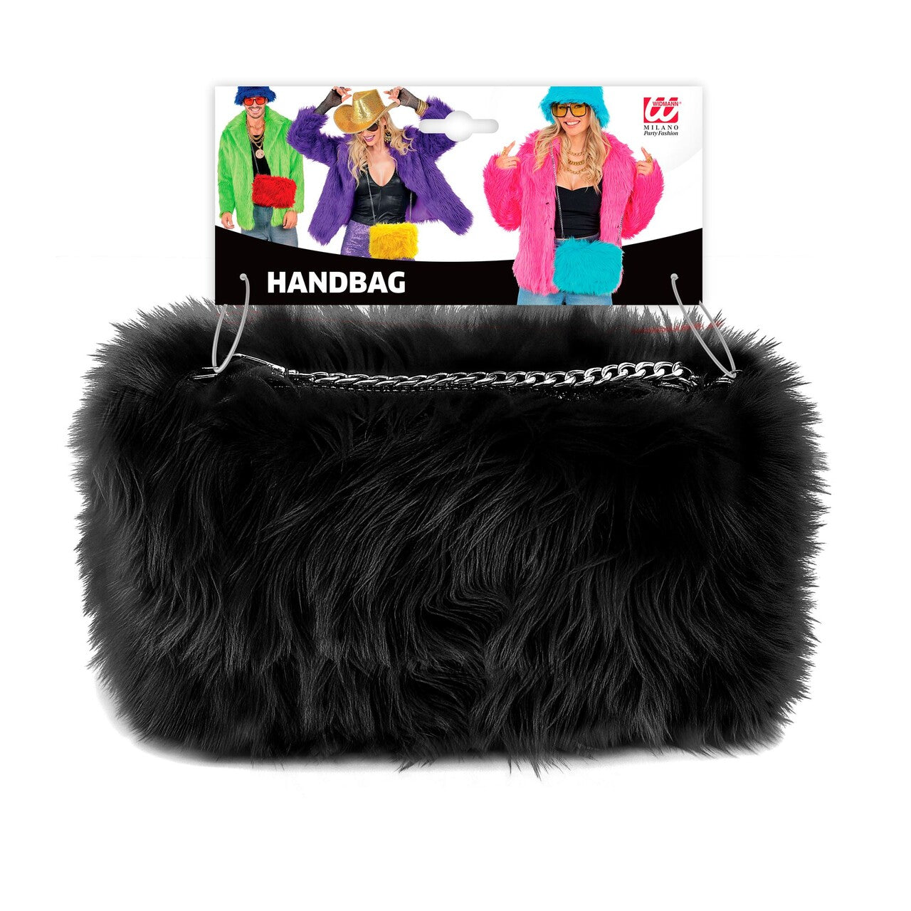 Op deze afbeelding zie je een Accessoires, van het merk Widmann. Zachte Pluche Hand Tas Zwart