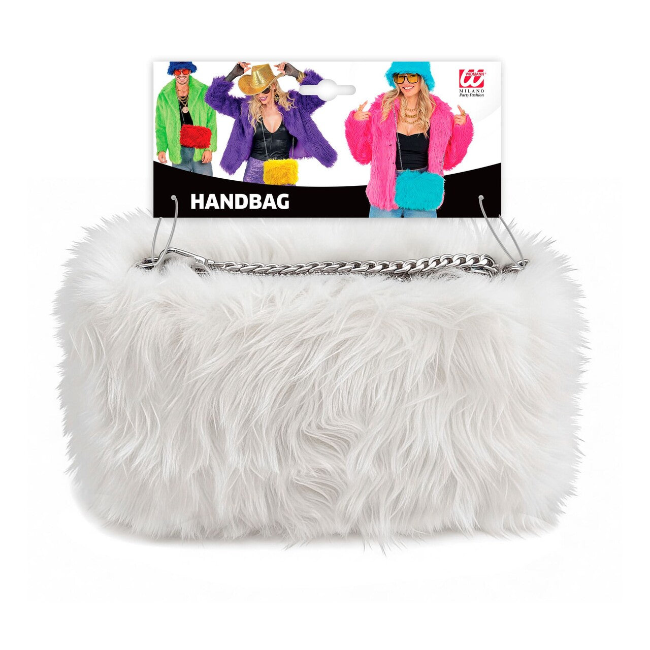Op deze afbeelding zie je een Accessoires, van het merk Widmann. Zachte Pluche Hand Tas Wit