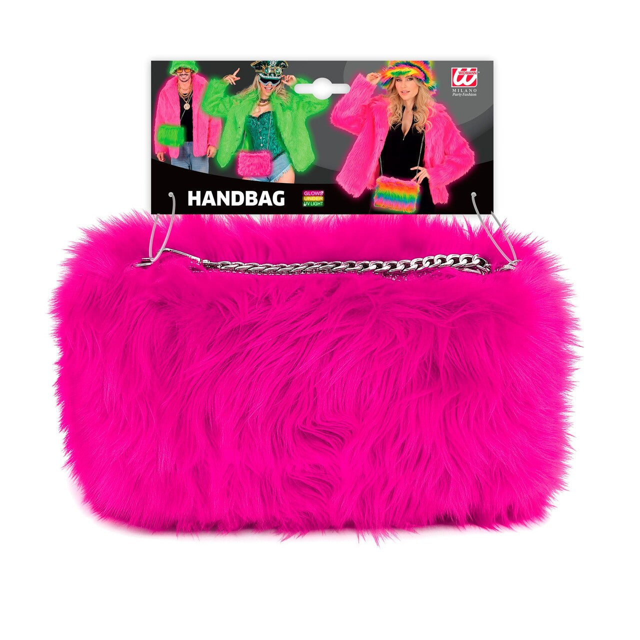 Op deze afbeelding zie je een Accessoires, van het merk Widmann. Zachte Pluche Hand Tas Neon Roze