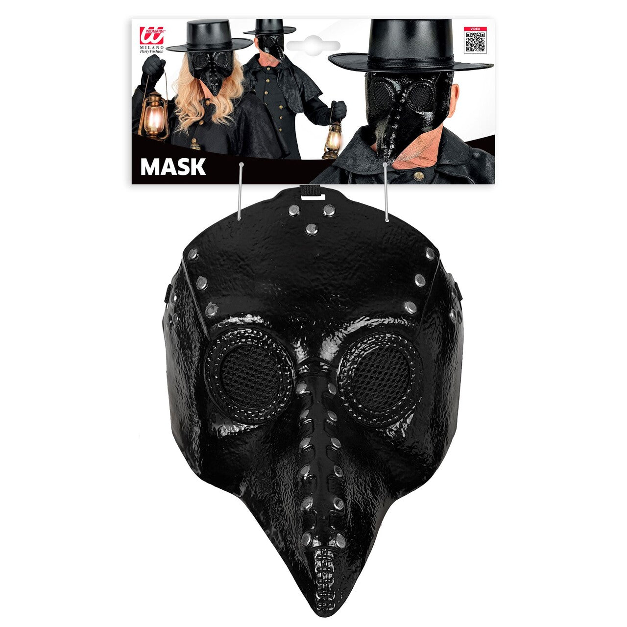Op deze afbeelding zie je een Accessoires, van het merk Widmann. De Pestdokter Zwart Masker