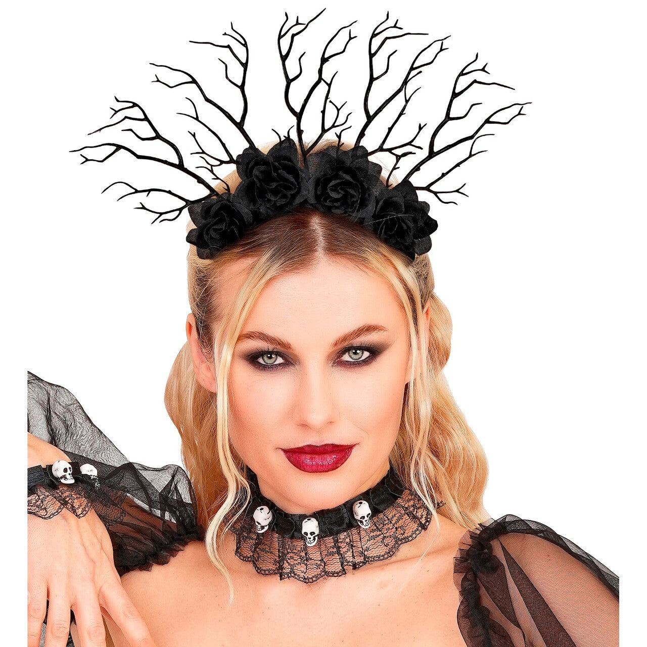 Op deze afbeelding zie je een Accessoires, van het merk Widmann. Dark Fantasy Queen Haarband