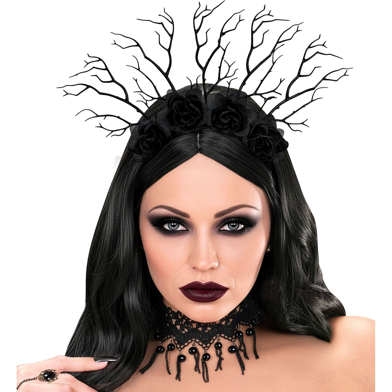 Op deze afbeelding zie je een Accessoires, van het merk Widmann. Dark Fantasy Queen Haarband
