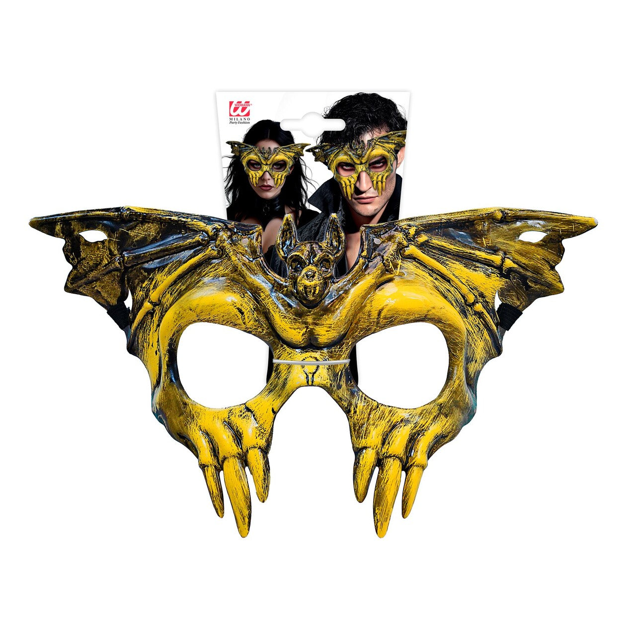 Op deze afbeelding zie je een Accessoires, van het merk Widmann. Yellow Poison Bat Masker