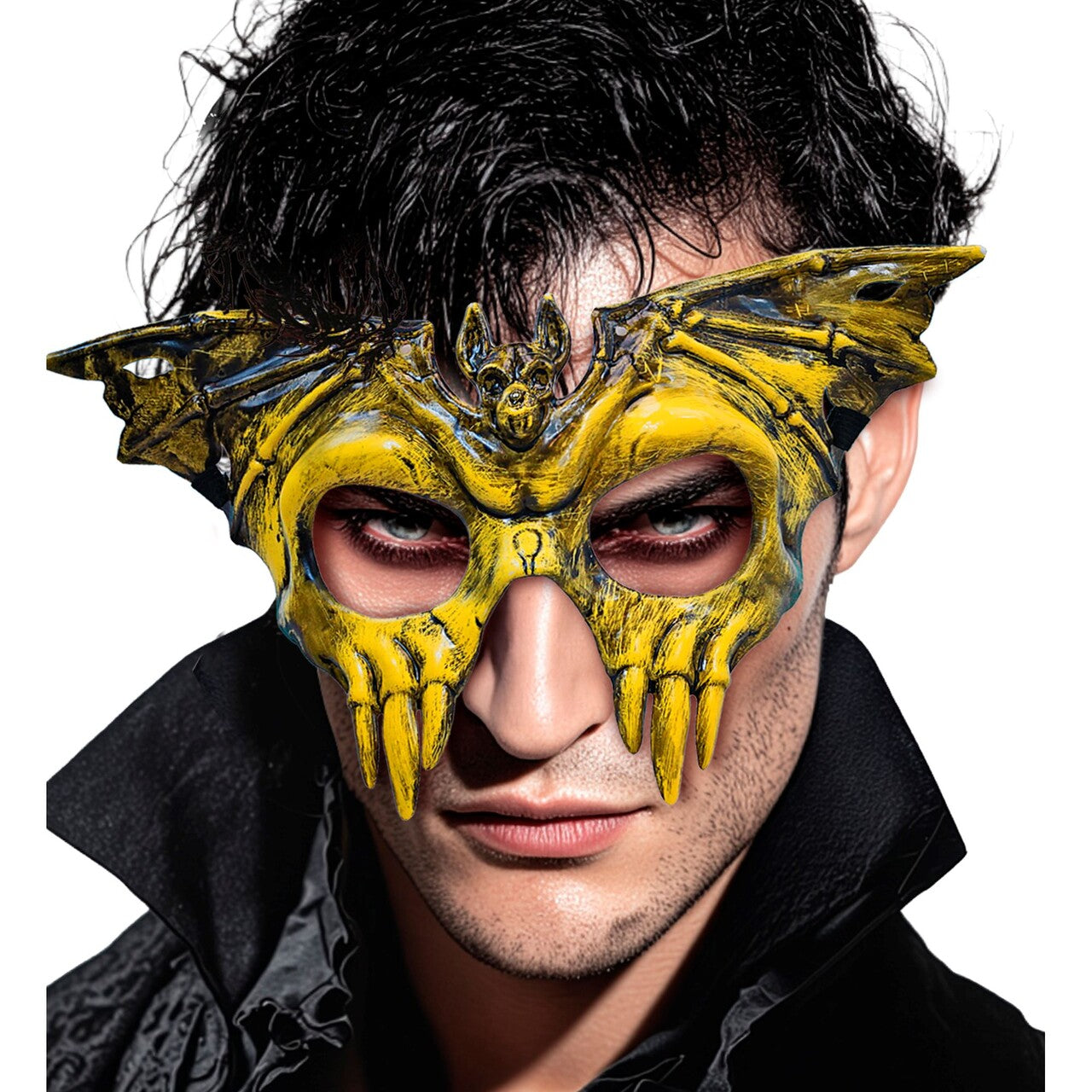 Op deze afbeelding zie je een Accessoires, van het merk Widmann. Yellow Poison Bat Masker