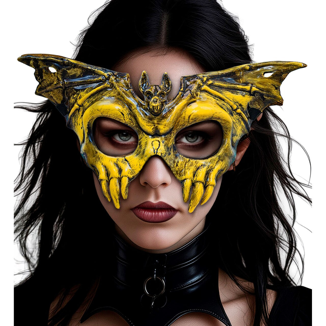 Op deze afbeelding zie je een Accessoires, van het merk Widmann. Yellow Poison Bat Masker