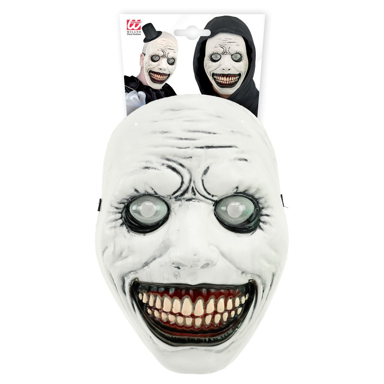 Op deze afbeelding zie je een Accessoires, van het merk Widmann. Masker White Smiling Evil Clown