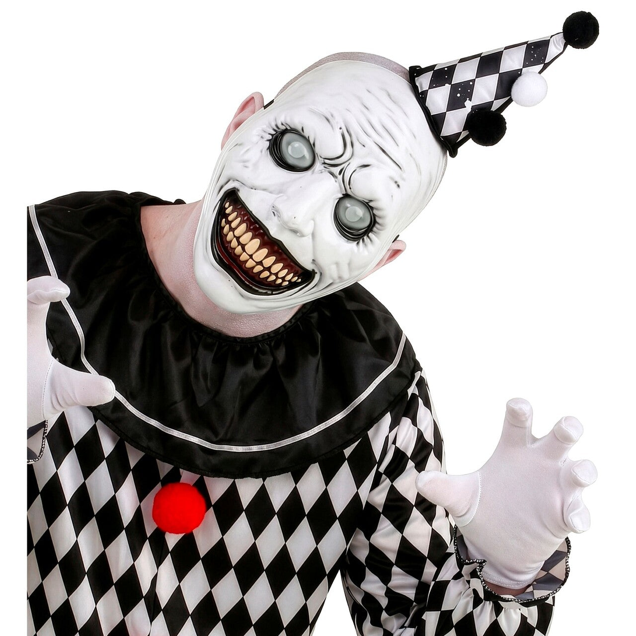 Op deze afbeelding zie je een Accessoires, van het merk Widmann. Masker White Smiling Evil Clown
