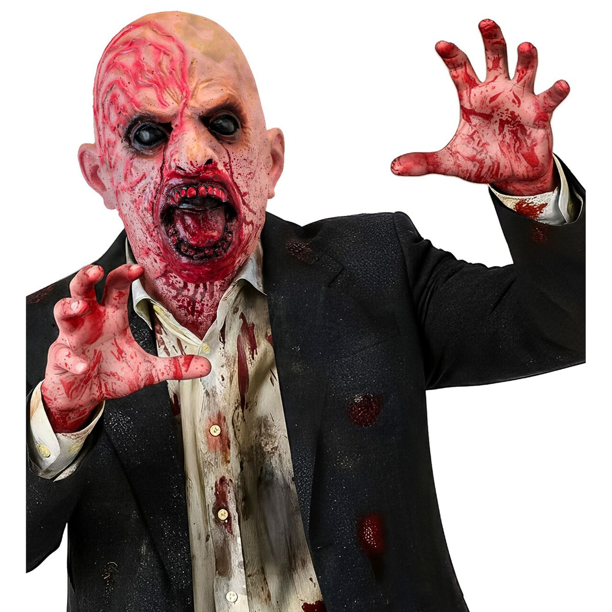 Op deze afbeelding zie je een Accessoires, van het merk Widmann. Zombie Apocalypse Latex Hoofdmasker