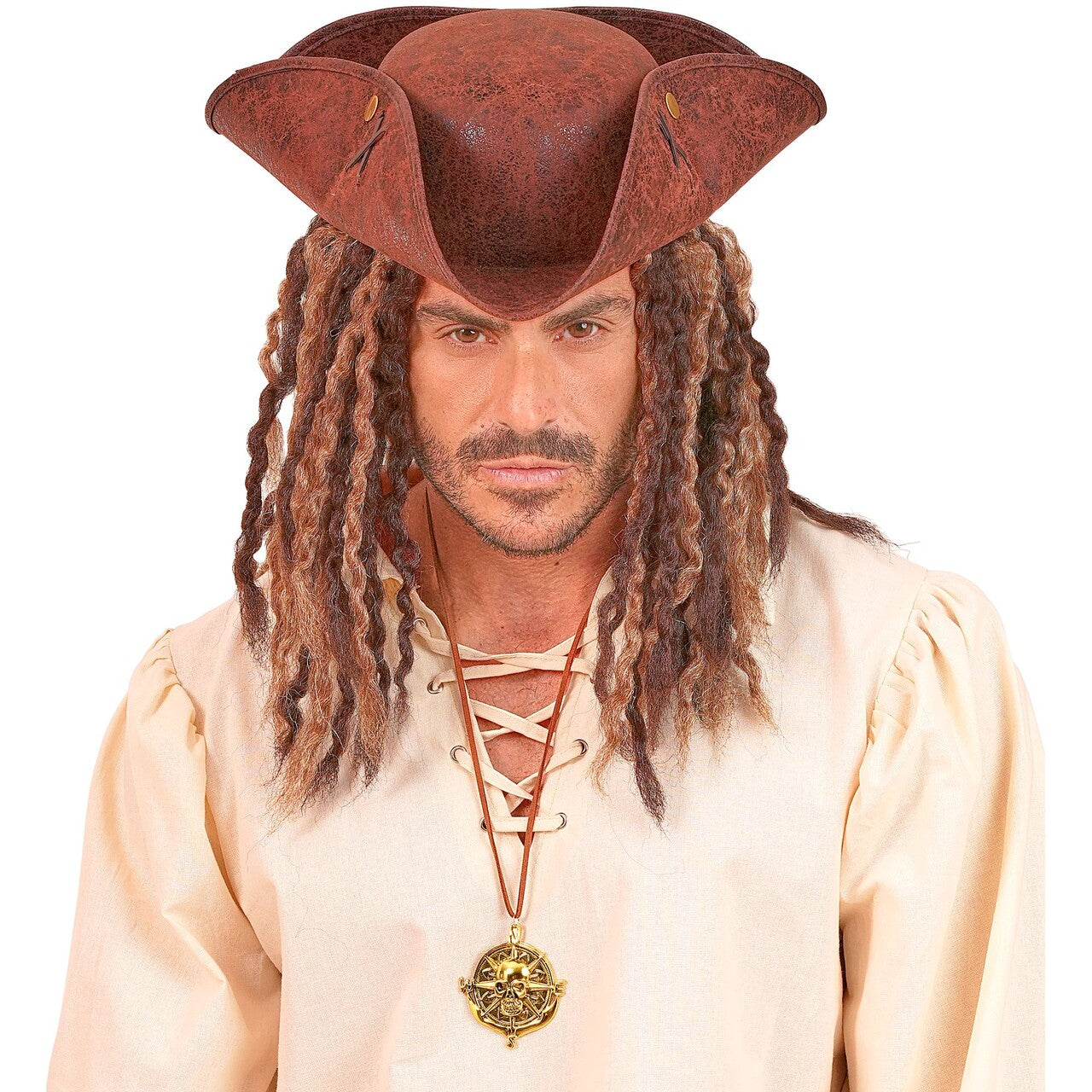 Op deze afbeelding zie je een Accessoires, van het merk Widmann. Piraten Skull Medaillon Ketting