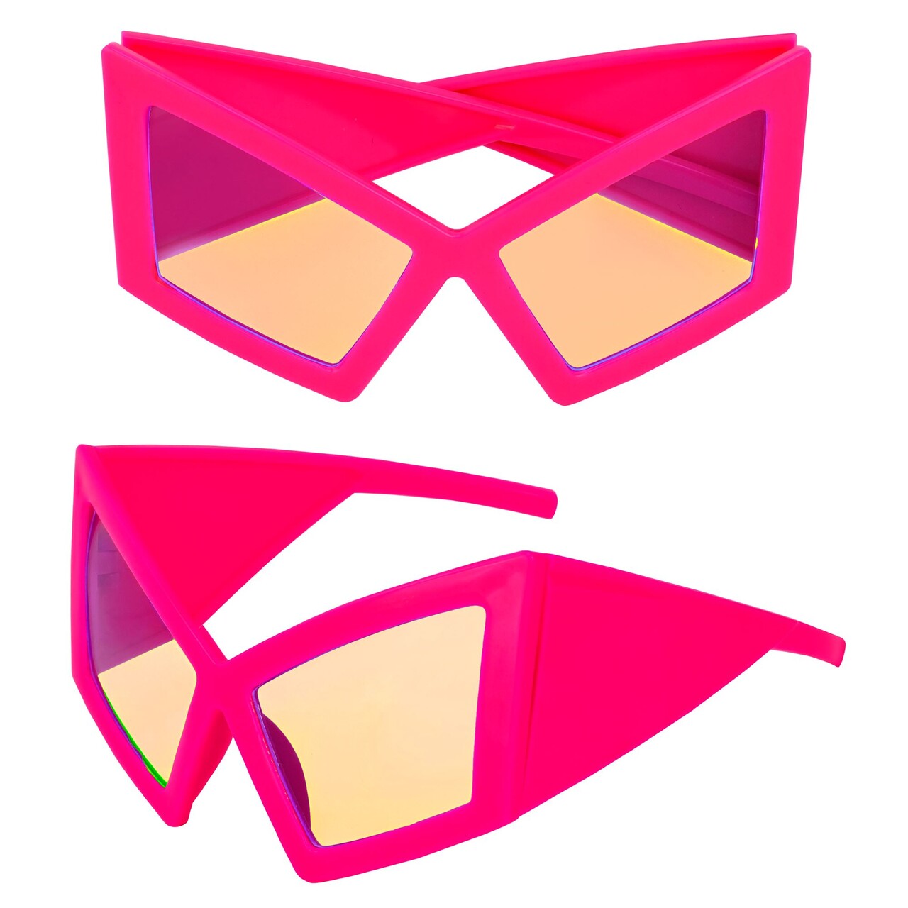 Op deze afbeelding zie je een Accessoires, van het merk Widmann. Cat Eye Bril Neon Roze