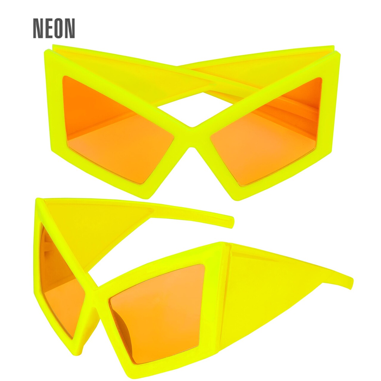 Op deze afbeelding zie je een Accessoires, van het merk Widmann. Cat Eye Bril Neon Geel