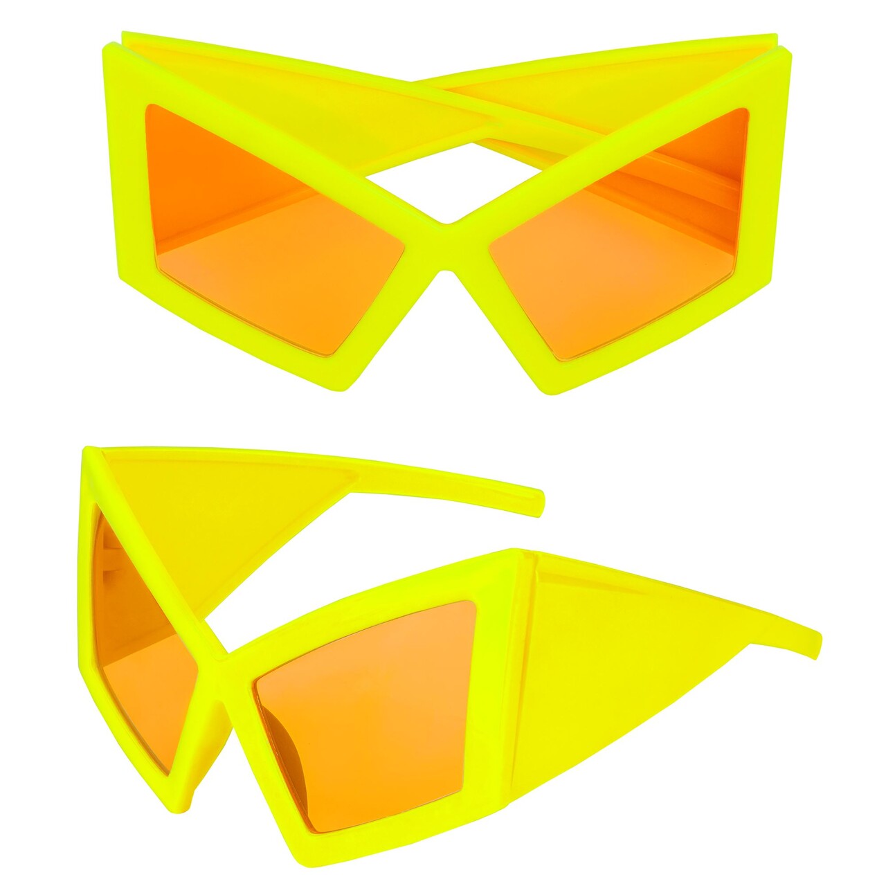 Op deze afbeelding zie je een Accessoires, van het merk Widmann. Cat Eye Bril Neon Geel