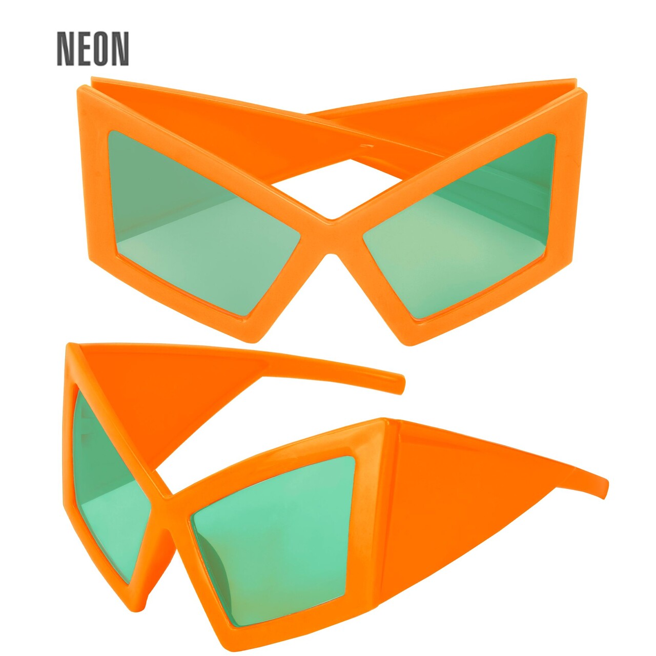 Op deze afbeelding zie je een Accessoires, van het merk Widmann. Cat Eye Bril Neon Oranje
