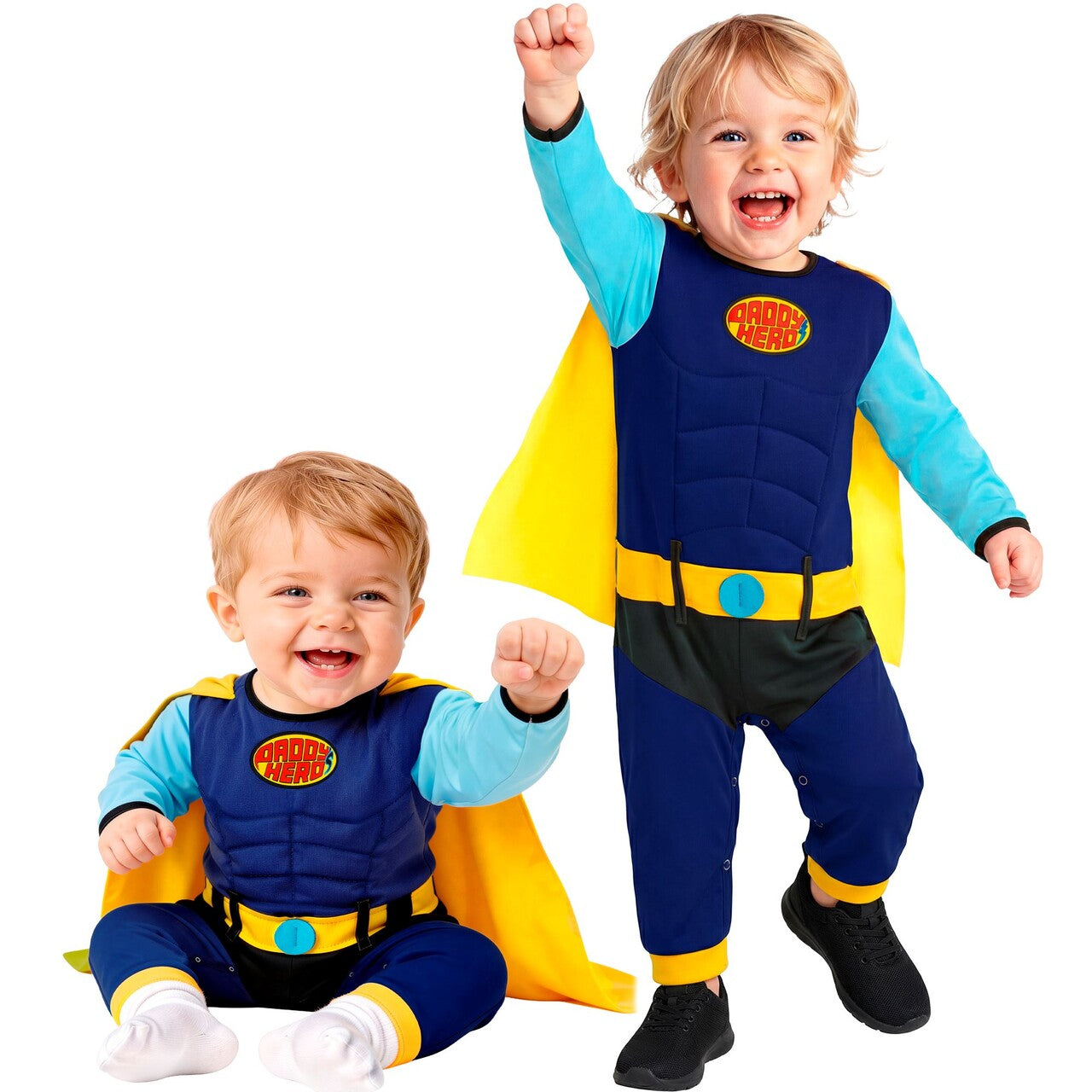 Op deze afbeelding zie je een Kostuums, van het merk Widmann. Superbaby Go! Daddy Hero Jongen Kostuum