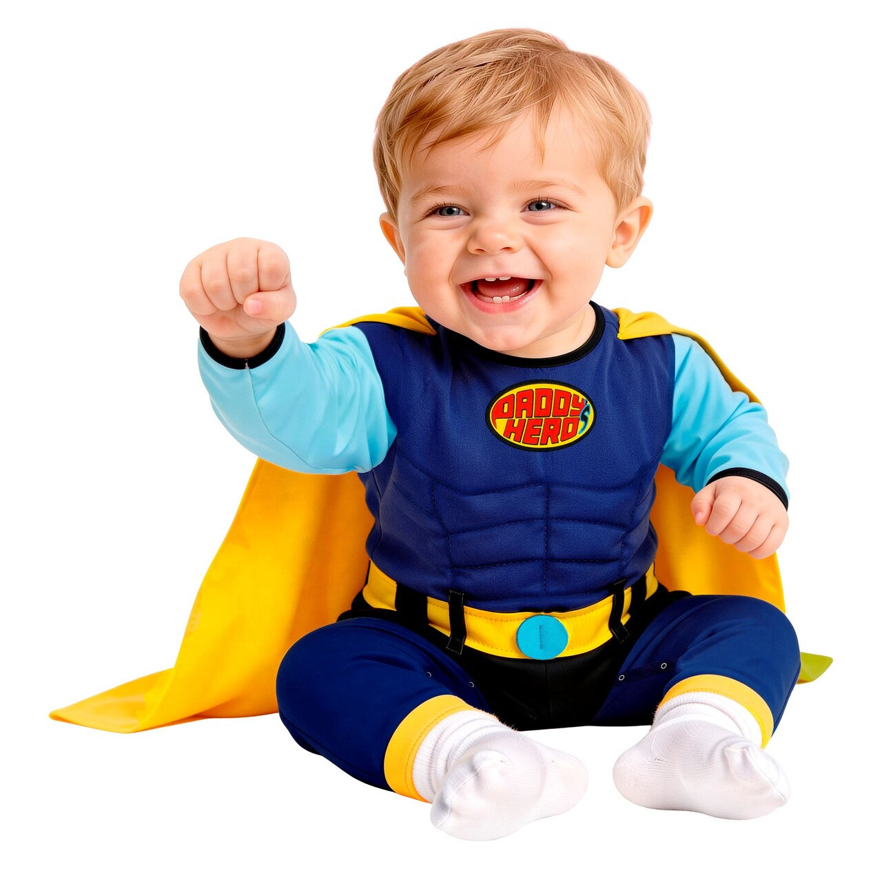 Op deze afbeelding zie je een Kostuums, van het merk Widmann. Superbaby Go! Daddy Hero Jongen Kostuum