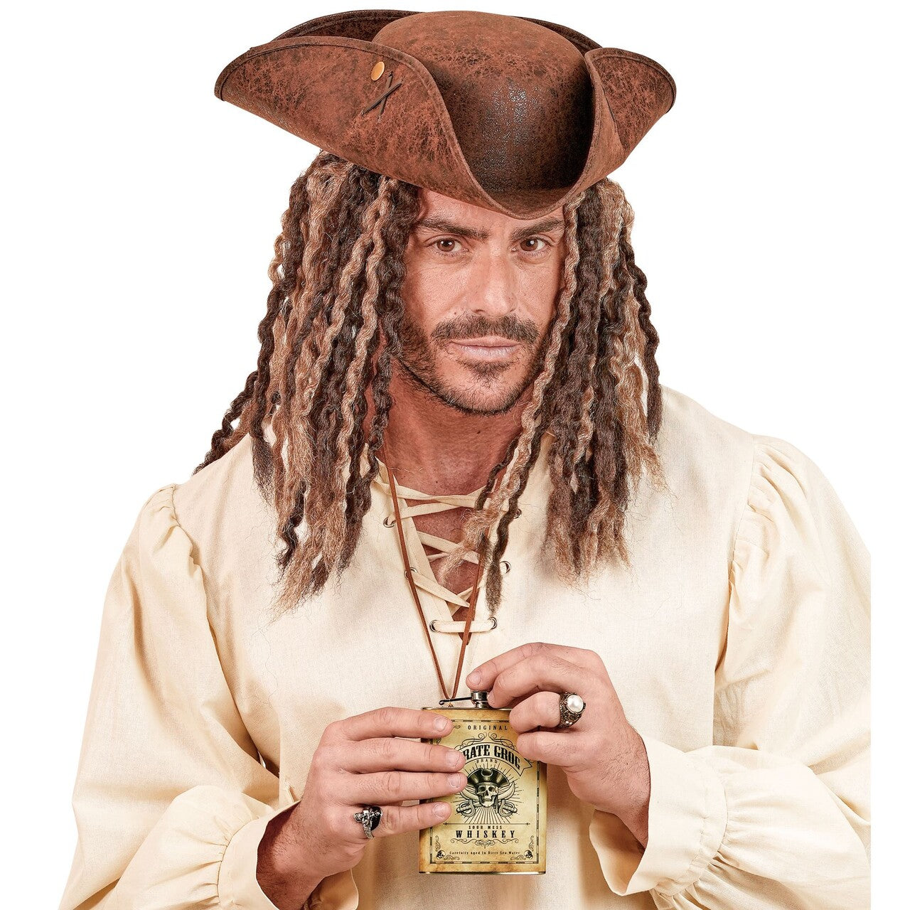 Op deze afbeelding zie je een Accessoires, van het merk Widmann. Piraten Whisky Fles