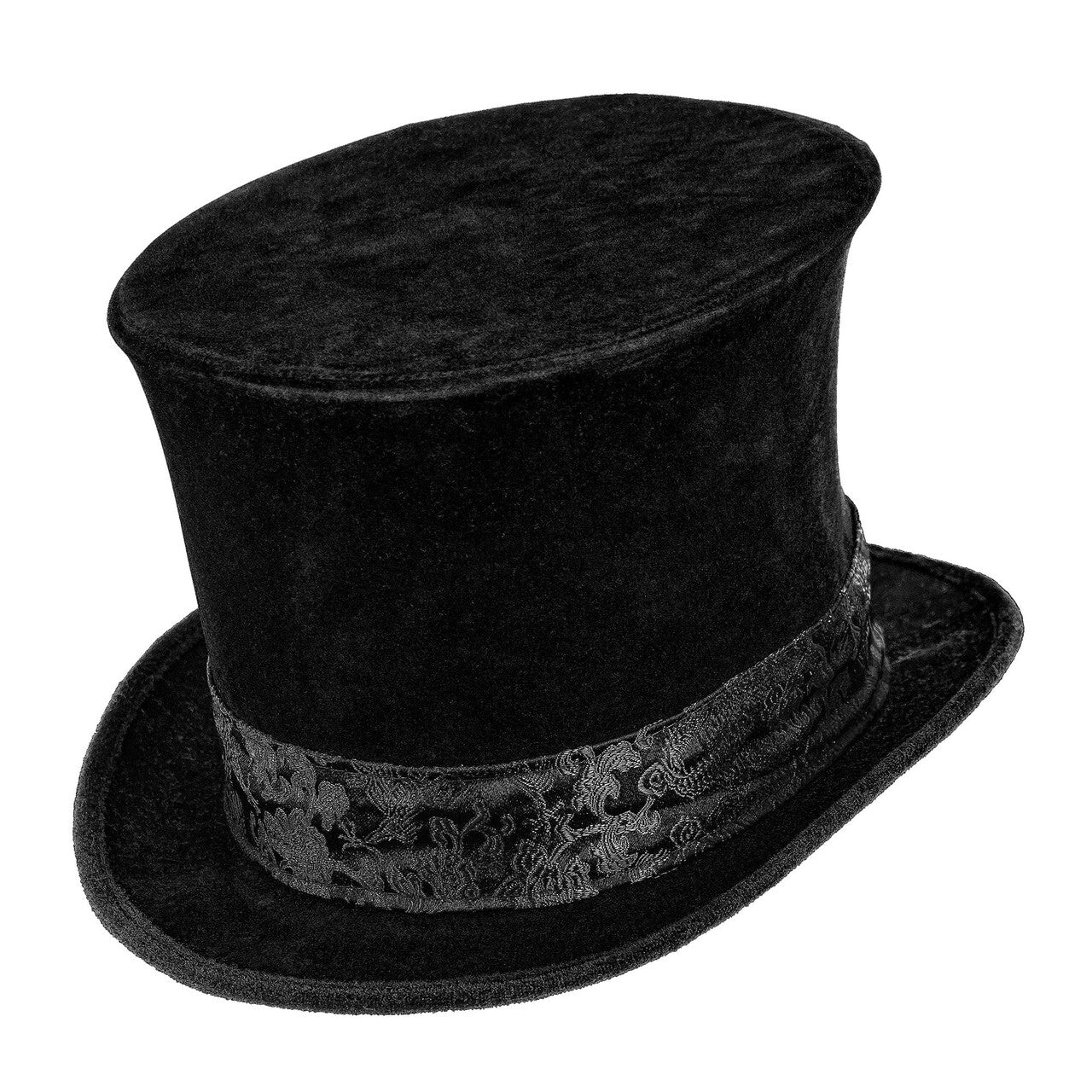 Op deze afbeelding zie je een Accessoires, van het merk Widmann. Zwarte Fluwelen Hoge Hoed