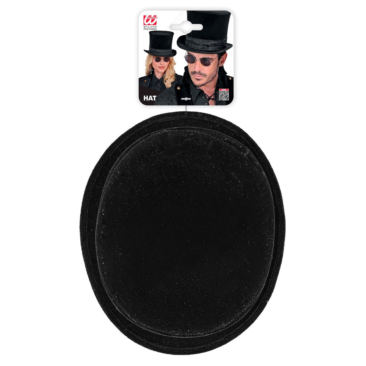 Op deze afbeelding zie je een Accessoires, van het merk Widmann. Zwarte Fluwelen Hoge Hoed