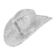 Op deze afbeelding zie je een Accessoires, van het merk Widmann. Cowboy Zilveren Paillettenhoed