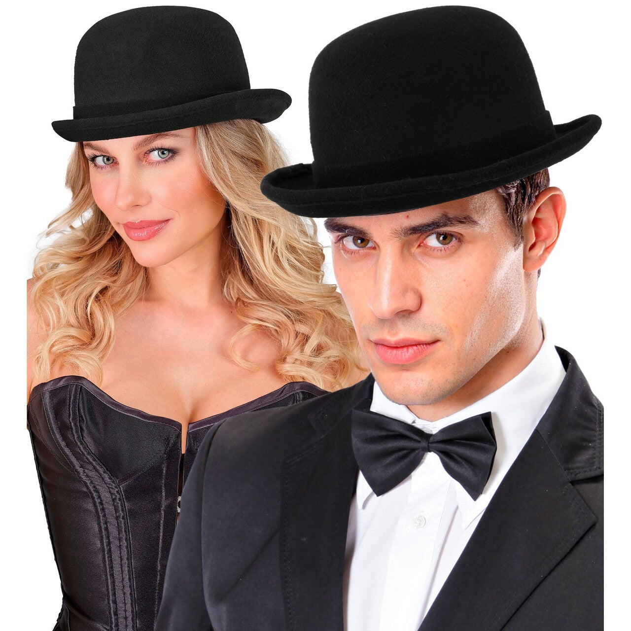 Op deze afbeelding zie je een Accessoires, van het merk Widmann. Bolhoed Zwart Wol Look