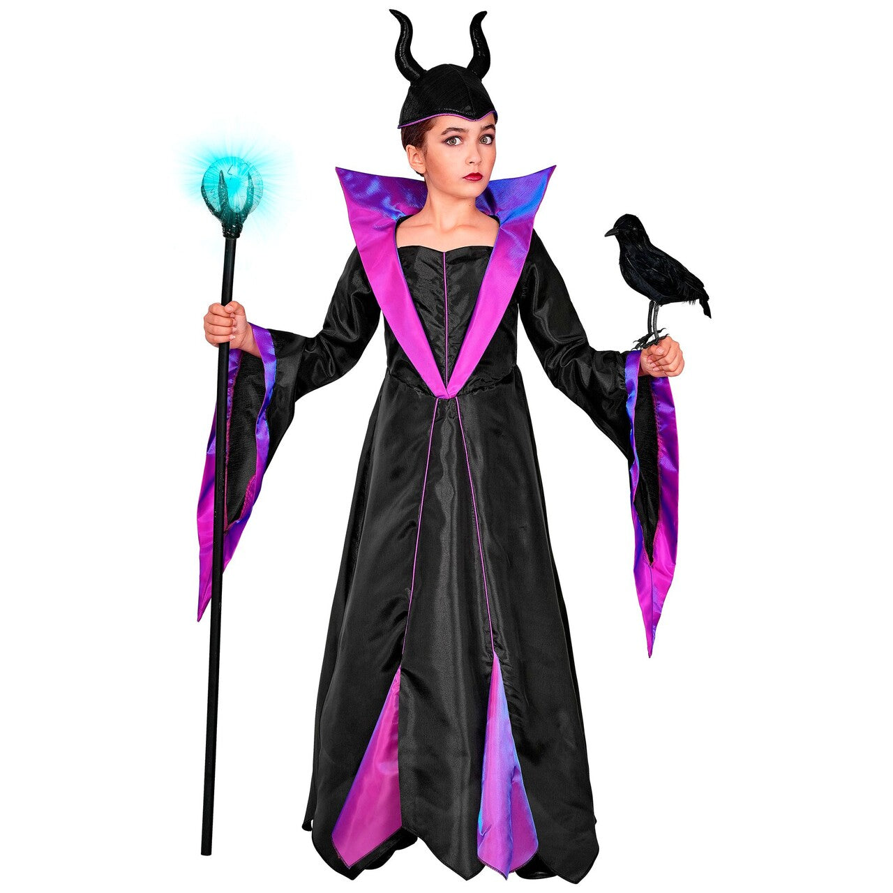 Op deze afbeelding zie je een Kostuums, van het merk Widmann. Malefica De Boze Fee Meisje Kostuum