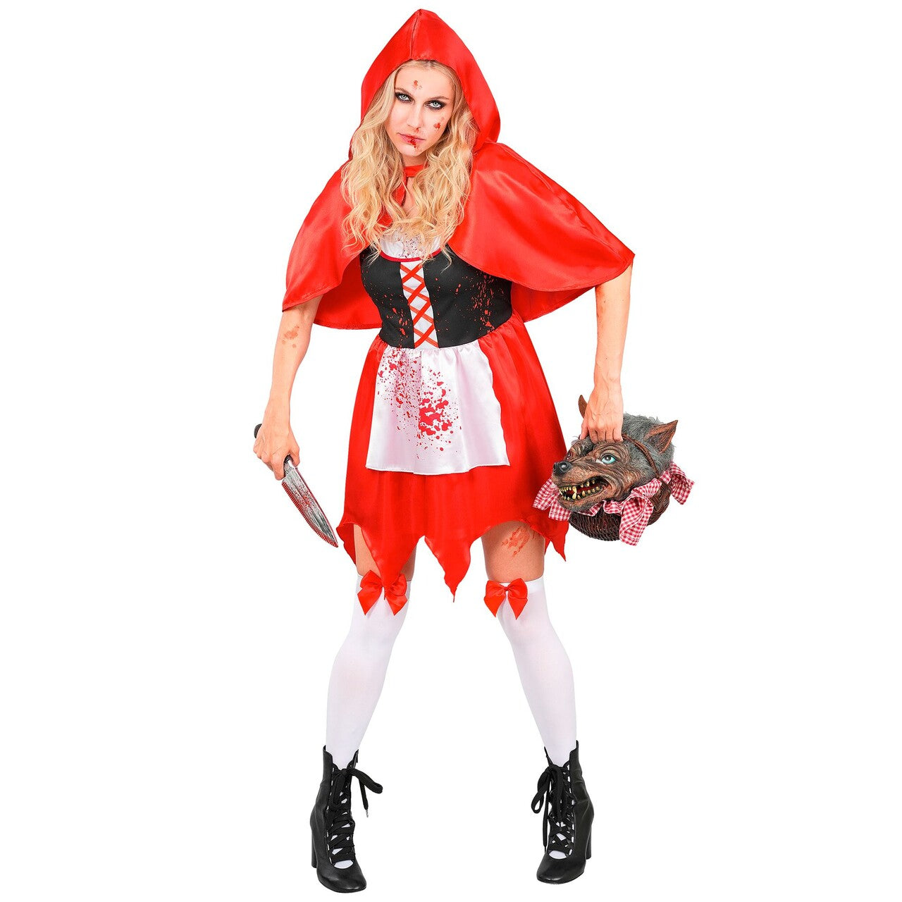 Op deze afbeelding zie je een Kostuums, van het merk Widmann. Roodkapje Zombie Vrouw Kostuum