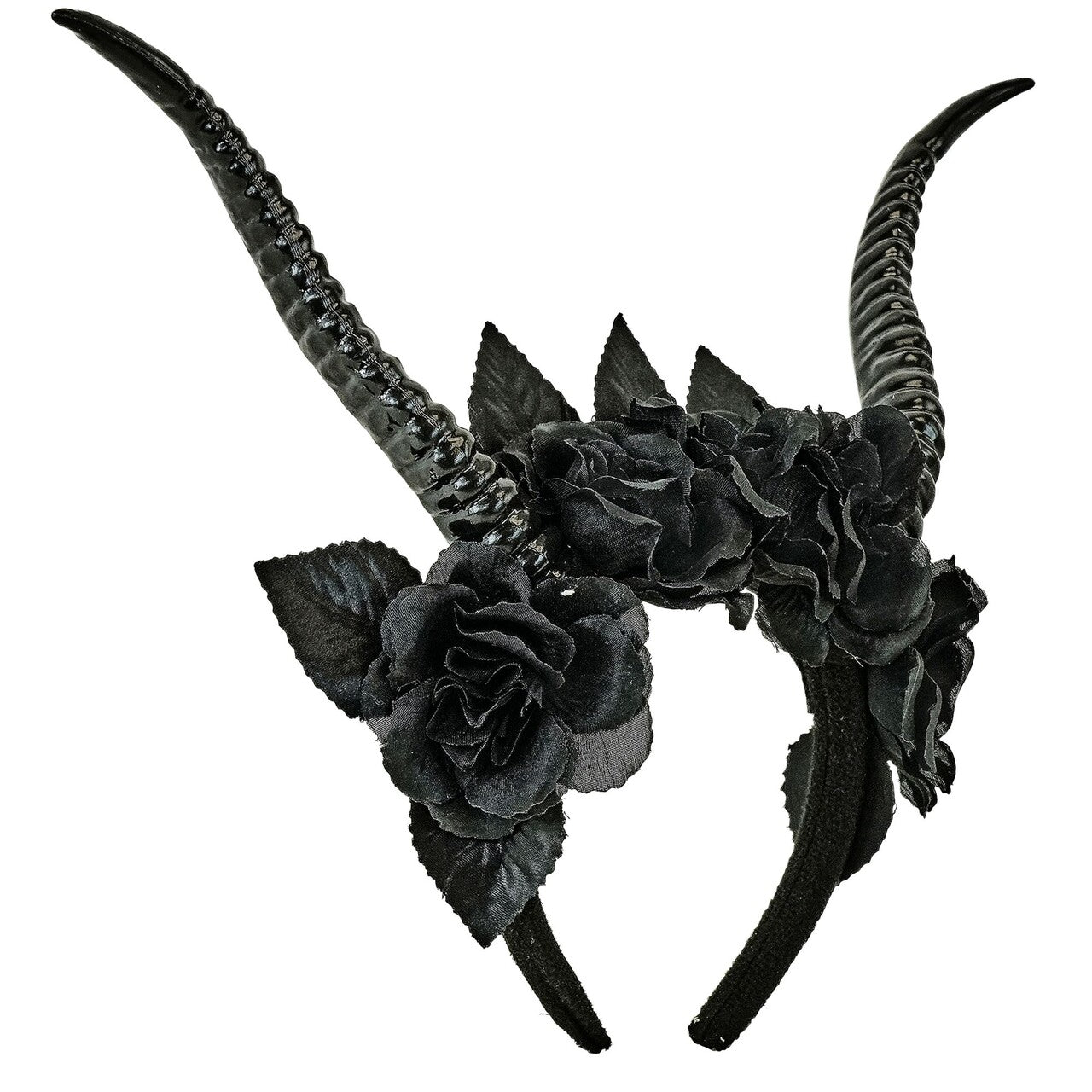 Op deze afbeelding zie je een Accessoires, van het merk Widmann. Duivel Hoorns Met Zwarte Rozen