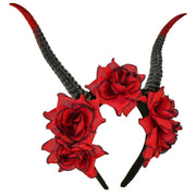 Op deze afbeelding zie je een Accessoires, van het merk Widmann. Duivel Hoorns Met Rode Rozen