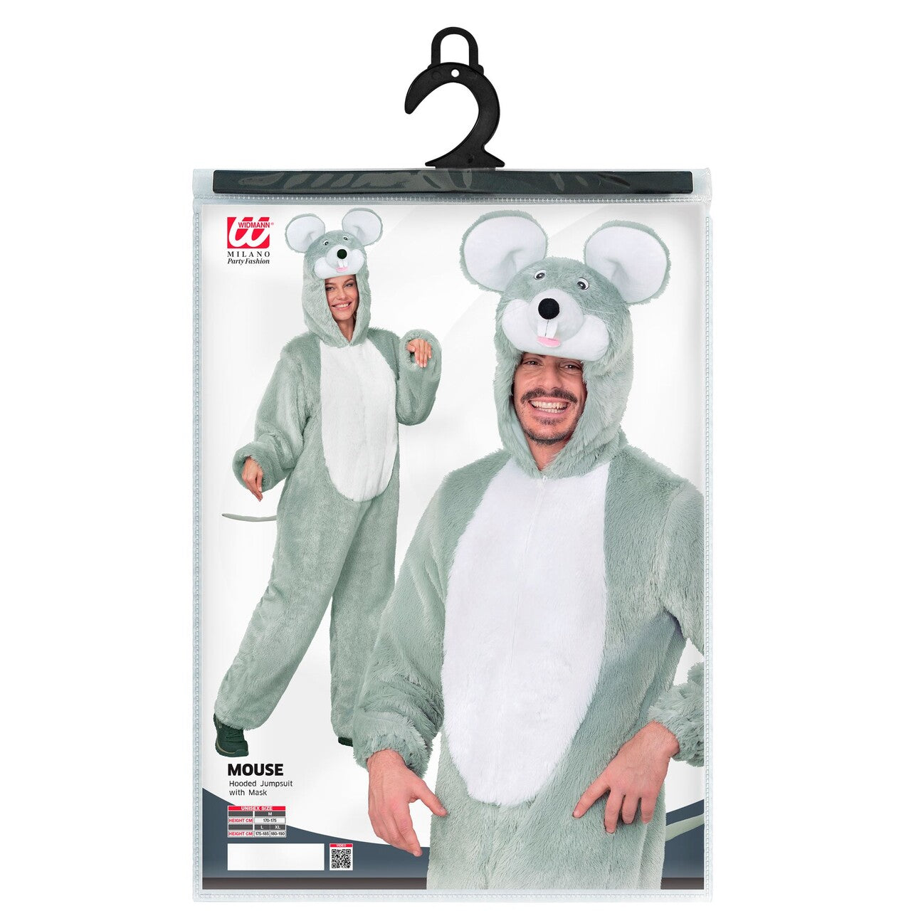 Op deze afbeelding zie je een Kostuums, van het merk Widmann. Pluizige Muis Onesie Kostuum