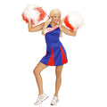 Amerikaanse Cheerleader Blauw / Rood Vrouw Kostuum