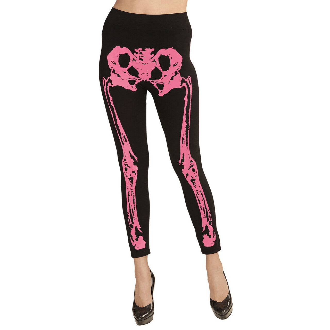 Op deze afbeelding zie je een Kostuums, van het merk Widmann. Legging Skelet Neon Roze Chiapas Vrouw