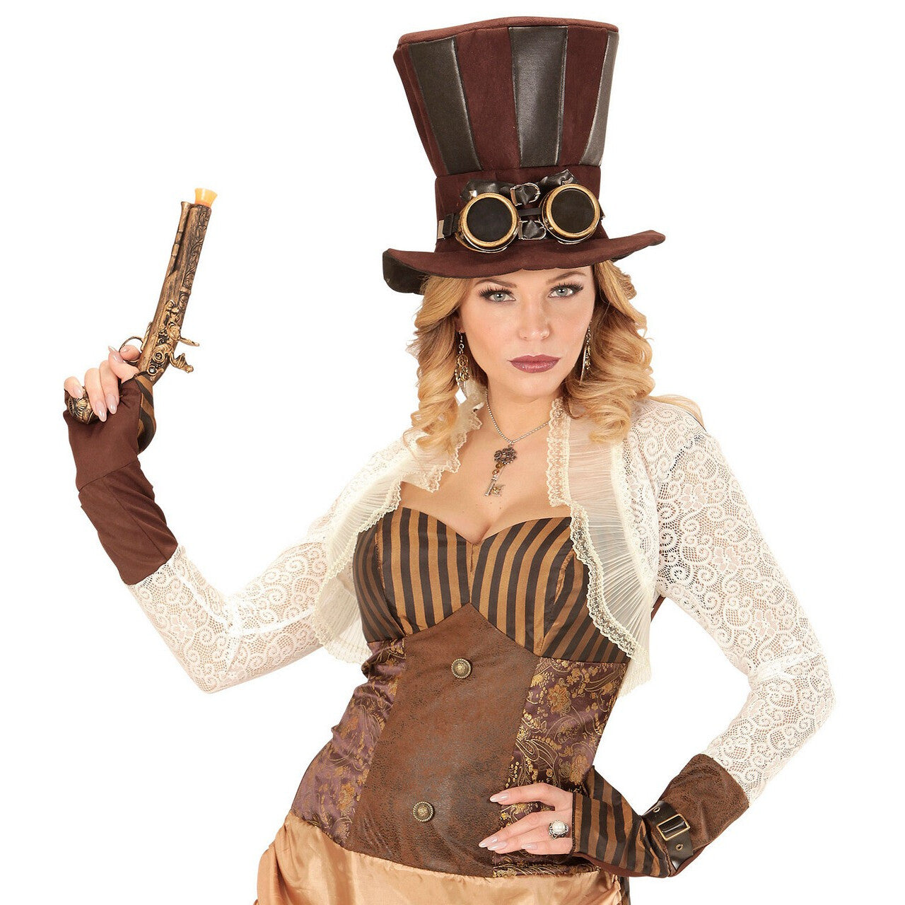 Op deze afbeelding zie je een Accessoires, van het merk Widmann. Oorbellen Steampunk Met Vleugels Wonka