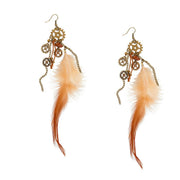 Op deze afbeelding zie je een Accessoires, van het merk Widmann. Oorbellen Steampunk Met Veren Willy