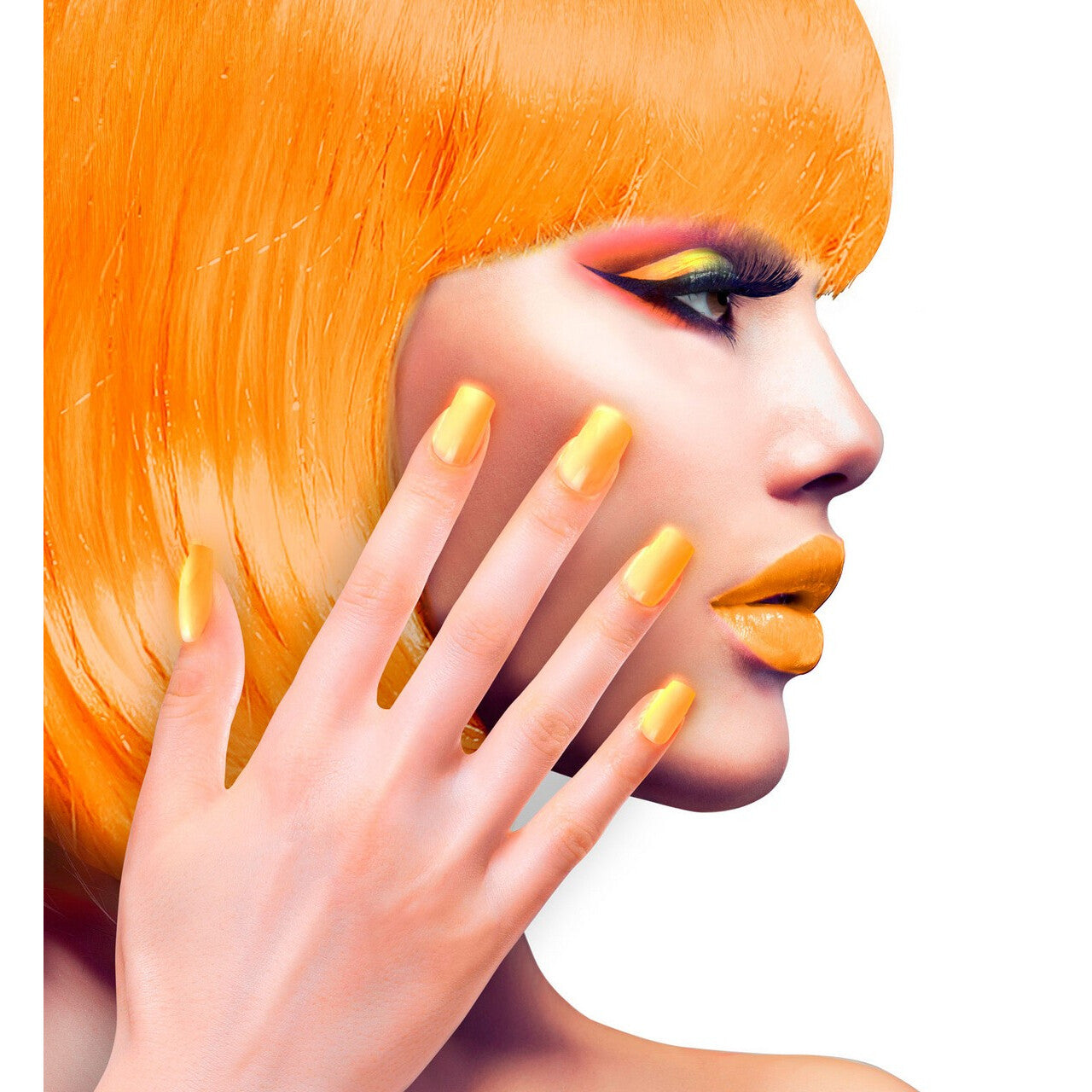 Op deze afbeelding zie je een Accessoires, van het merk Widmann. Nagels Airbrush Neon Oranje 80s Lady