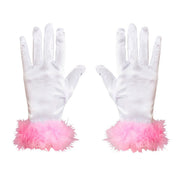 Op deze afbeelding zie je een Accessoires, van het merk Widmann. Handschoenen Satijn Marabou Prom Prinses
