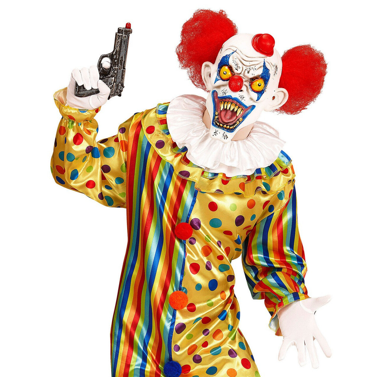 Op deze afbeelding zie je een Accessoires, van het merk Widmann. Masker Killer Clown Stefan Met Haar En Hoedje