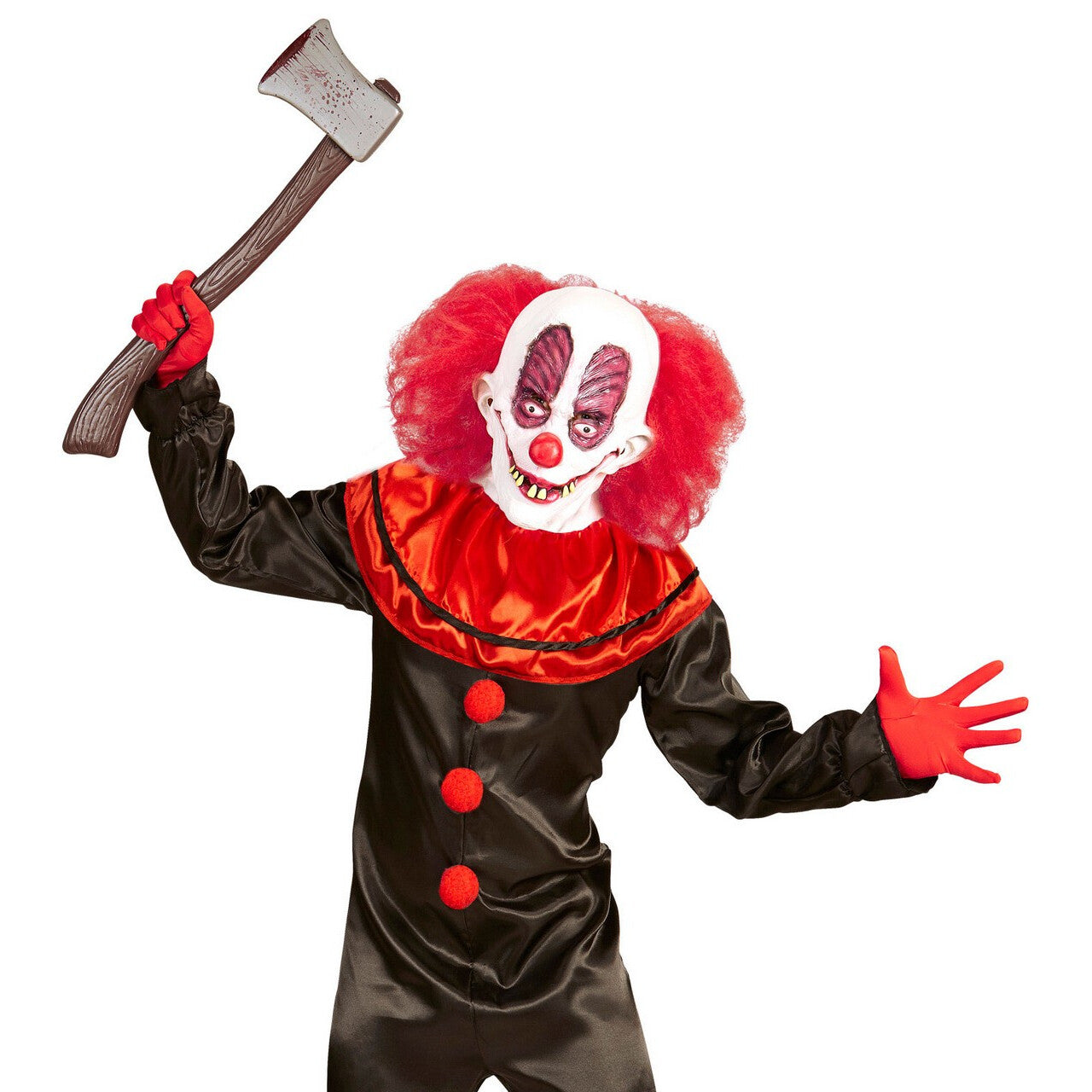 Op deze afbeelding zie je een Accessoires, van het merk Widmann. Masker Gekke Clown Slechte Gebit Met Haar Inclusief Nek