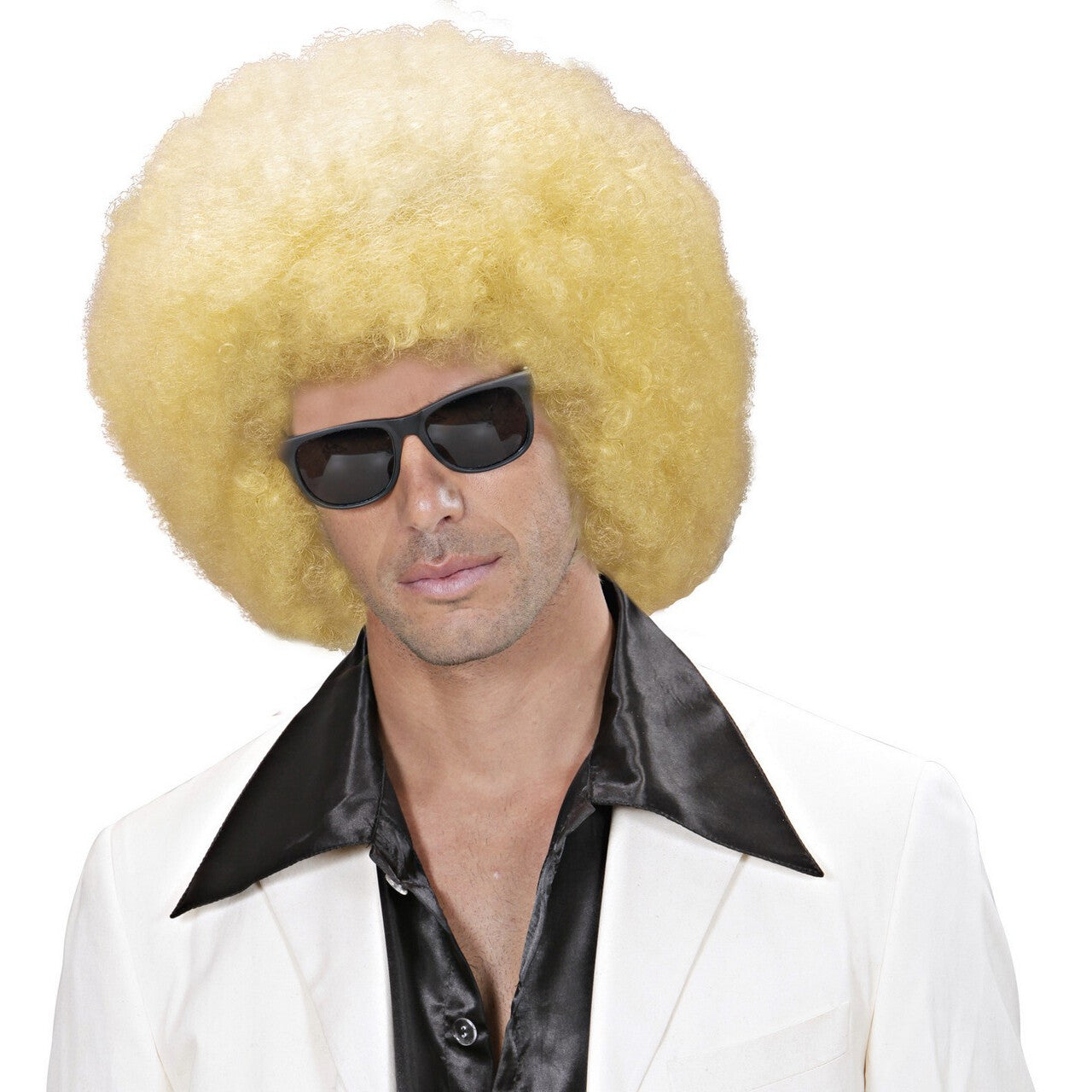 Op deze afbeelding zie je een Accessoires, van het merk Widmann. Pruik Jimmy Flash Extra Krul, Blond