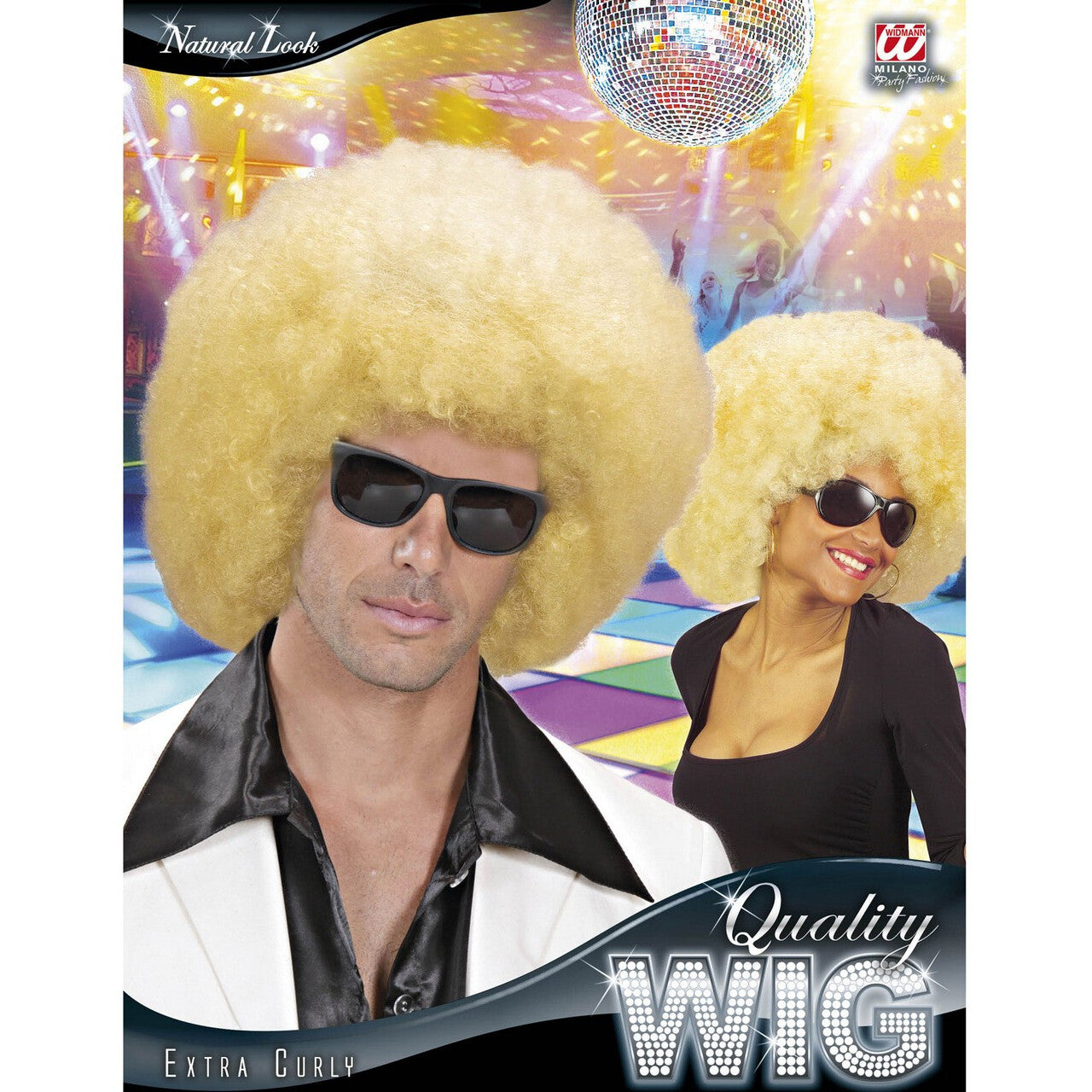 Op deze afbeelding zie je een Accessoires, van het merk Widmann. Pruik Jimmy Flash Extra Krul, Blond