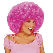 Op deze afbeelding zie je een Accessoires, van het merk Widmann. Pruik Jimmy Flash Extra Krul, Neon Roze