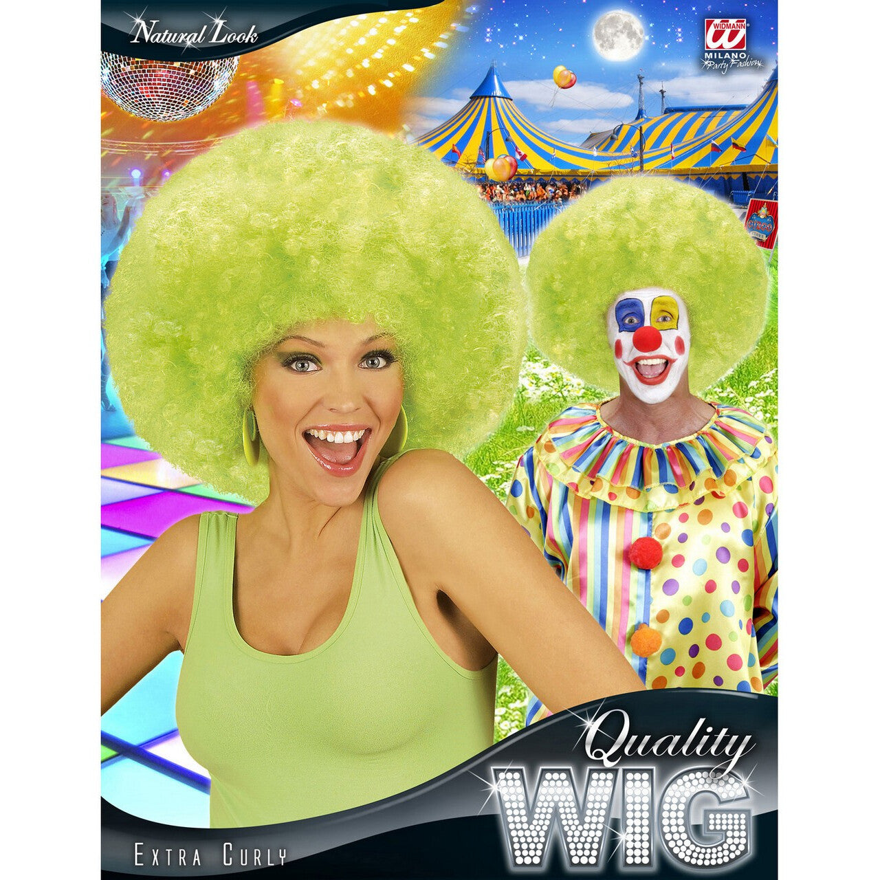 Op deze afbeelding zie je een Accessoires, van het merk Widmann. Pruik Jimmy Flash Extra Krul, Groen
